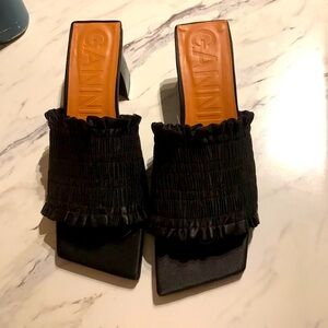 Ganni black mules size 8